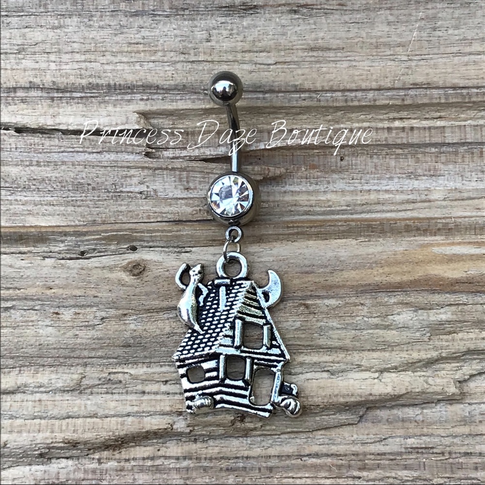 Spooky Ghost House Belly Button‎ Ring